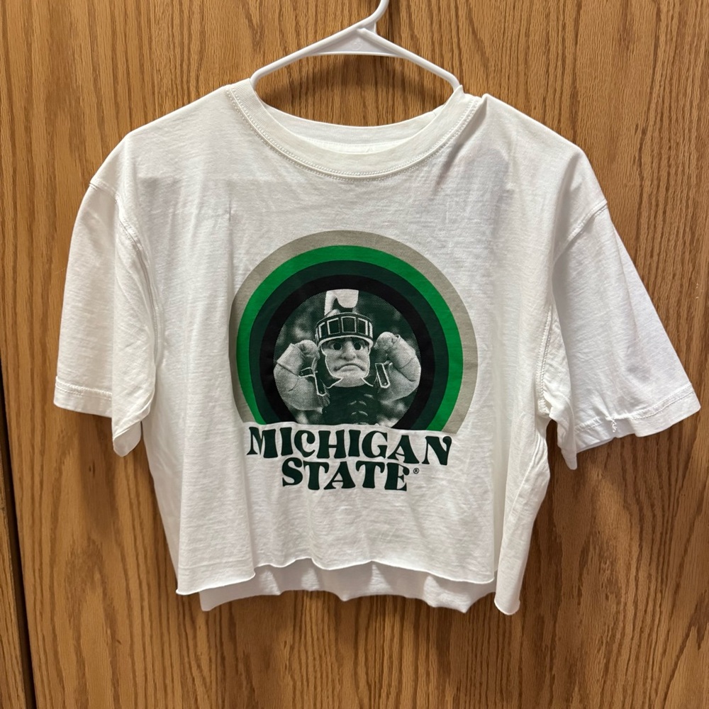 Michigan State Sparty Cropped T-Shirt Sz S